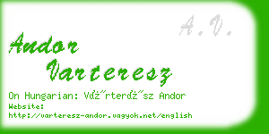 andor varteresz business card